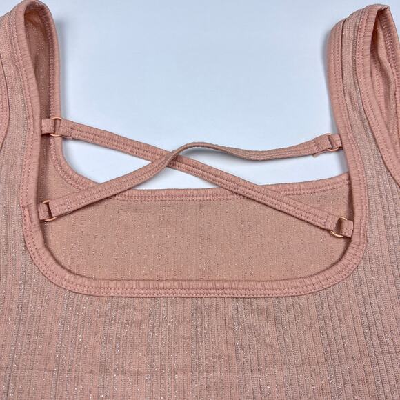 Out From Under Bralette Seamless Pink Metallic Coquette Lounge Balletcore Pastel - Picture 3 of 6